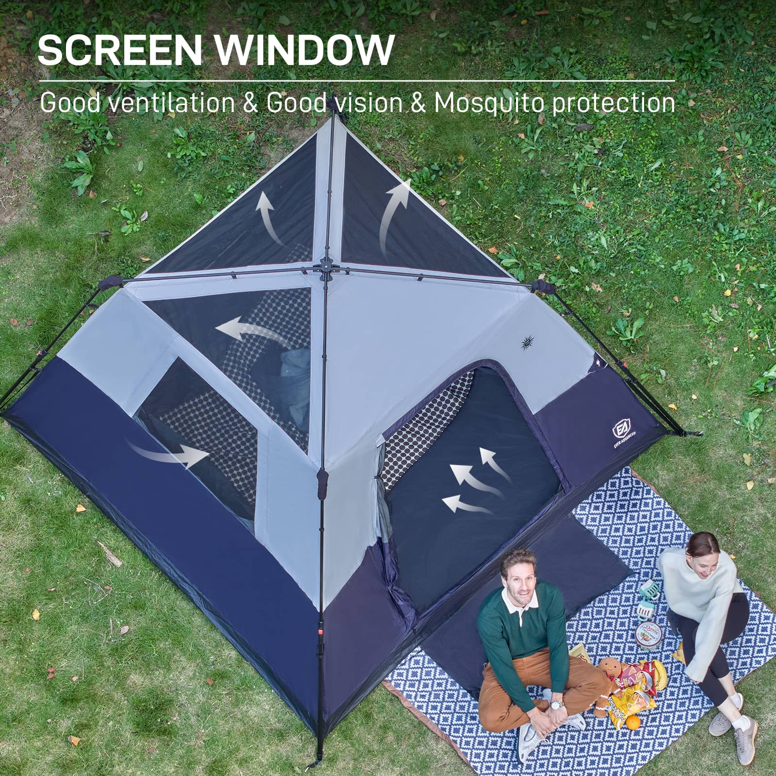 EVER ADVANCED 6 Person Instant Blackout Camping Tent - Portal Outdoors