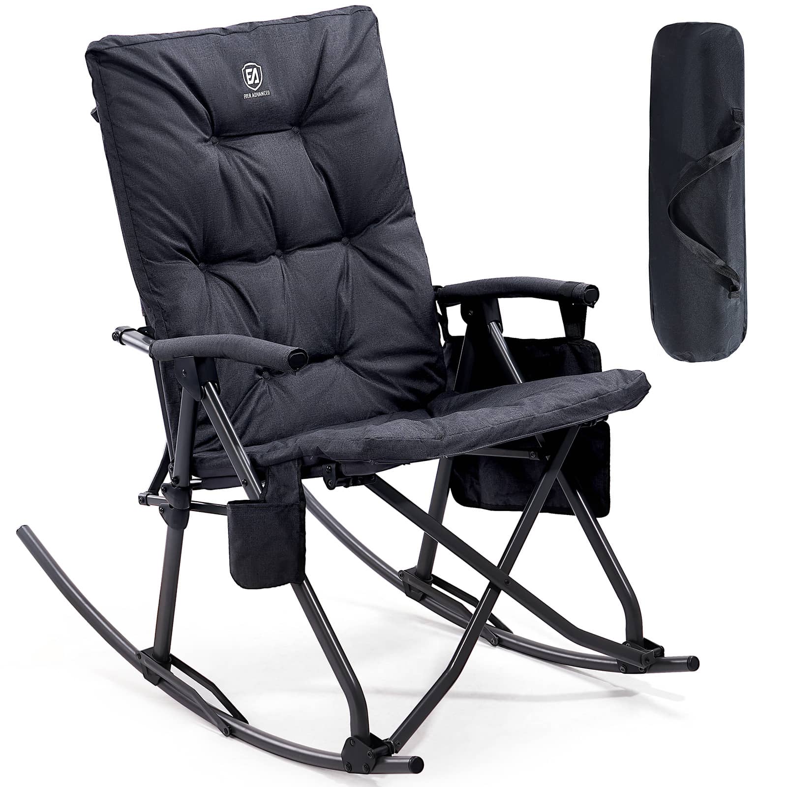 EVER ADVANCED Collapsible Patio Rocking Camping Chair - Portal Outdoors