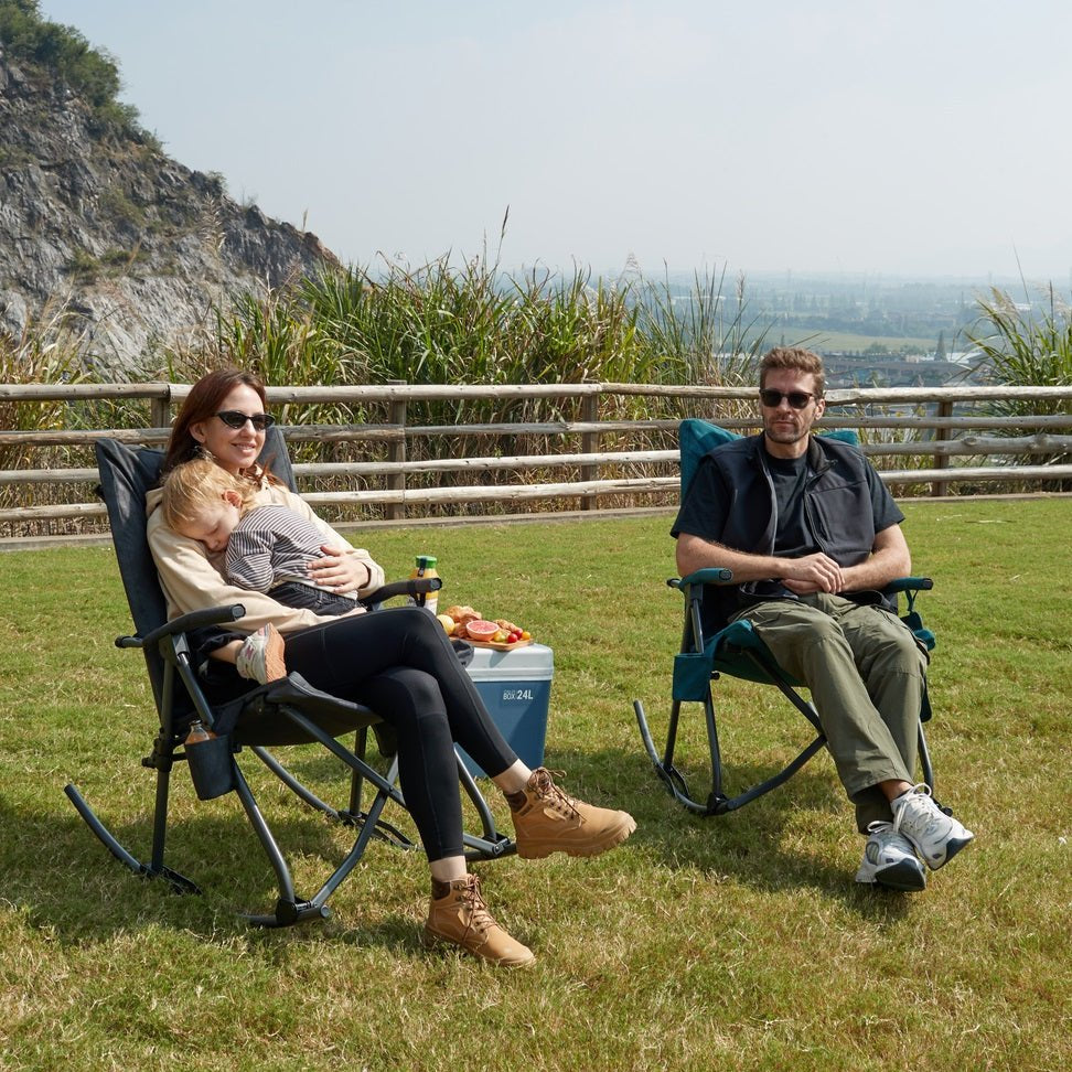 EVER ADVANCED Collapsible Patio Rocking Camping Chair - Rocking Chair
