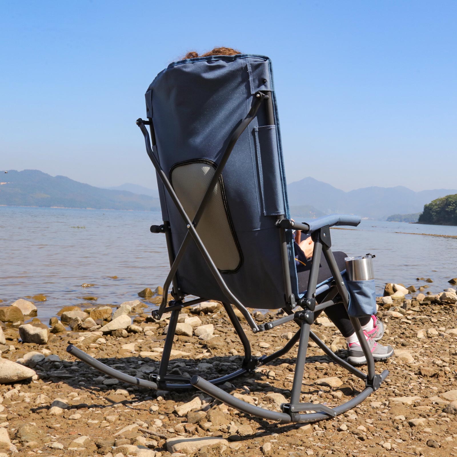 Heavy Duty Folding Camping Rocking Chair – Portal Outdoors Blue