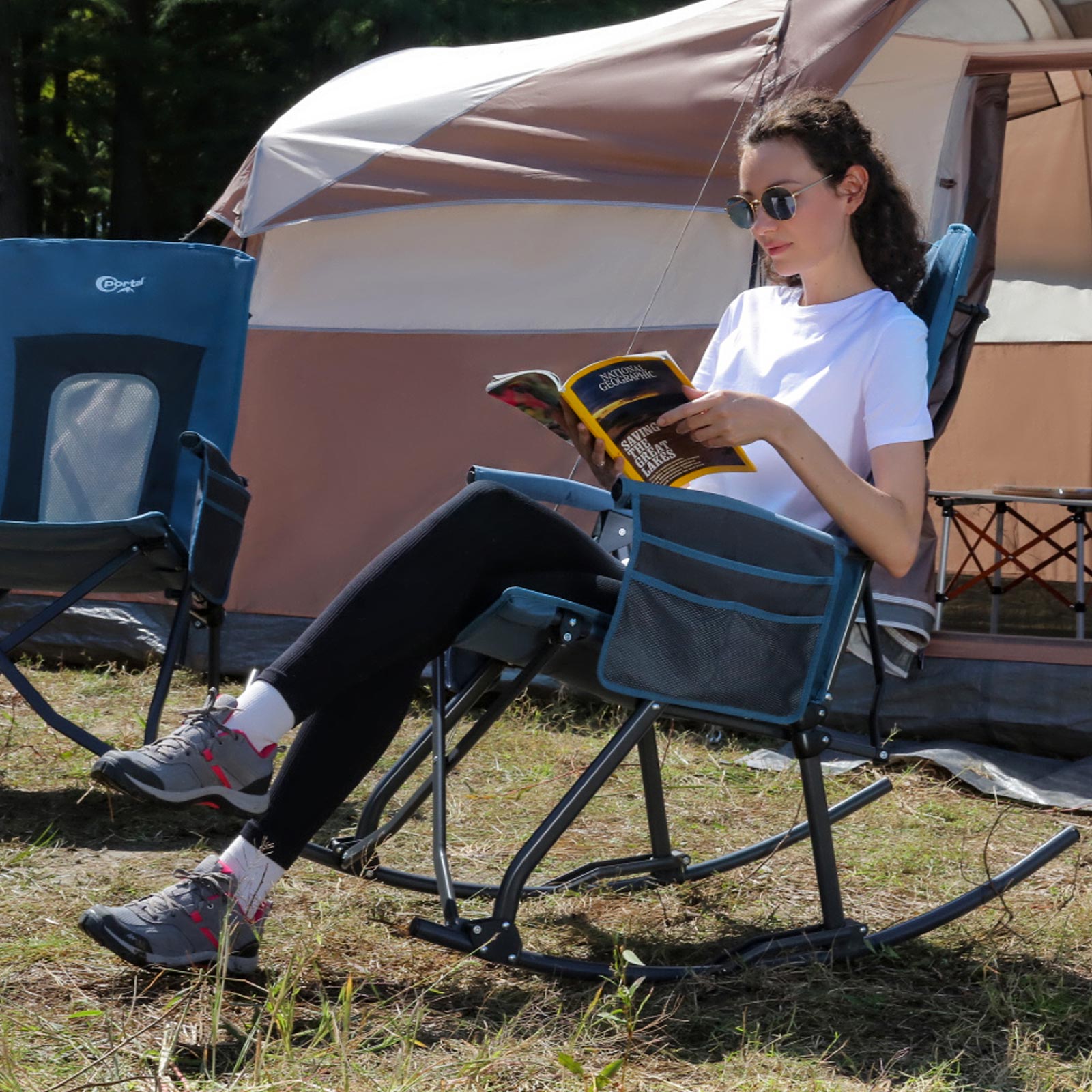 camp rockers Folding Rocking Chair for Outdoor Camping Backyard