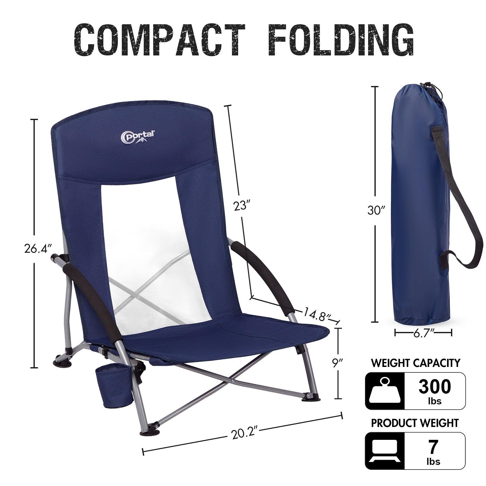 High Back Low Beach Chair - 2 Pack - Portal Outdoors