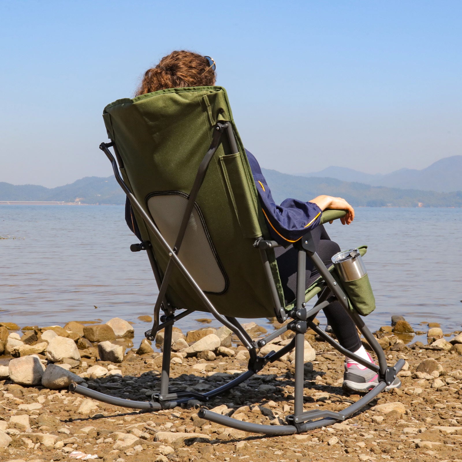 Outdoor Portable Folding Rocking Chair Lounge Chair Beach