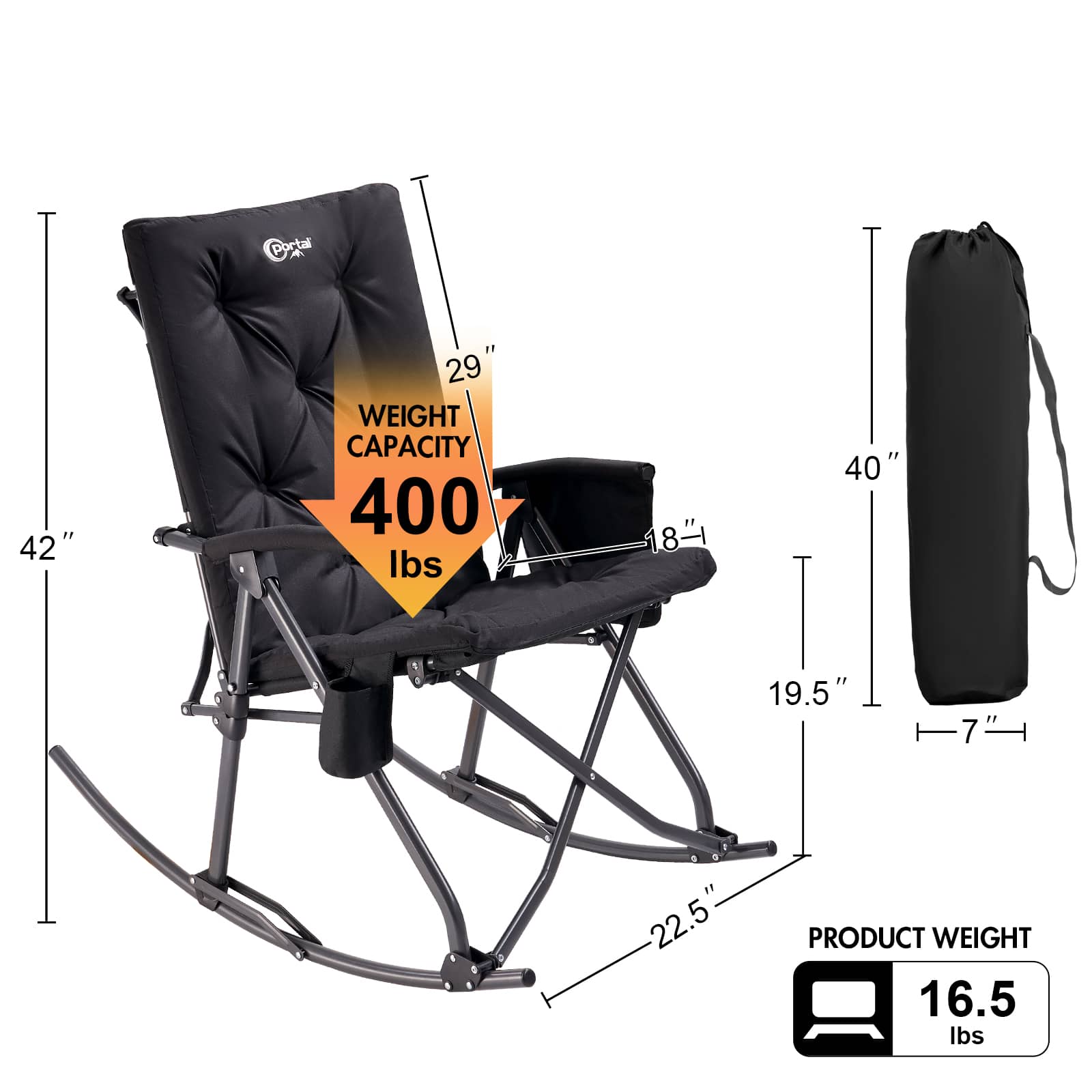 Folding Rocking Chair for Outdoor Camping Backyard | Portal Outdoors