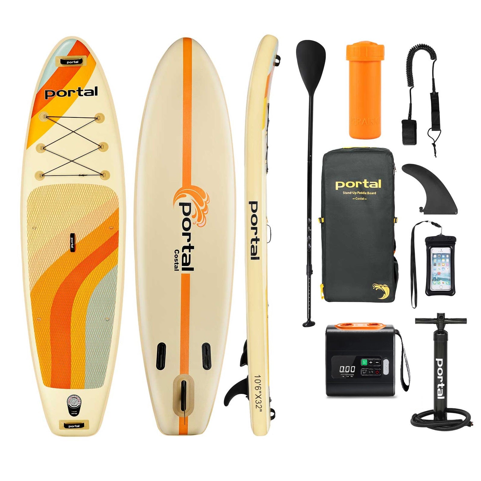Portal Outdoors Costal Inflatable Stand Up Paddle Board 10'6"x33"x6" - Portal Outdoors