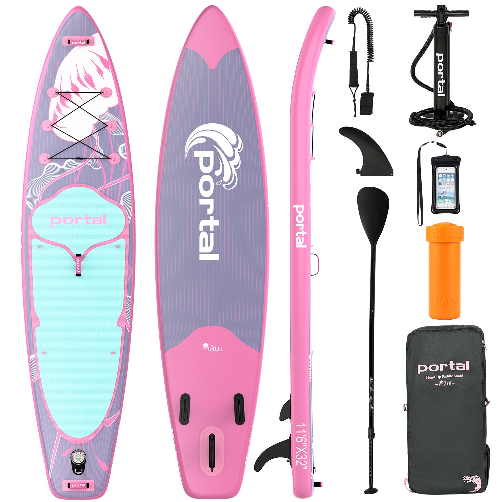 Portal Outdoors Māui Inflatable Stand Up Paddle Board 11'6"x32"x6"