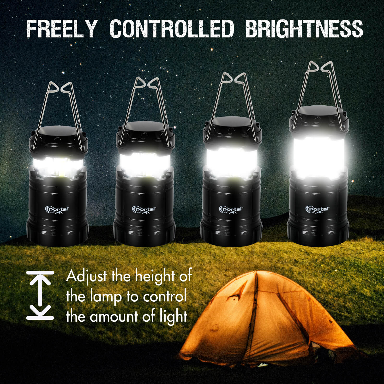 Camping Lanterns - 4 Pack COB Camping Lantern, Portable High Lumen